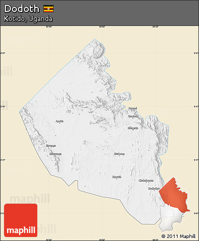 Classic Style Map of Dodoth, single color outside