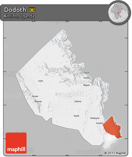 Gray Map of Dodoth, single color outside