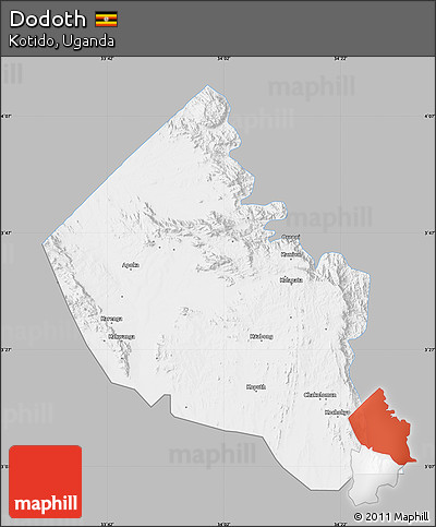 Gray Map of Dodoth, single color outside