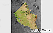 Satellite Map of Dodoth, darken, desaturated