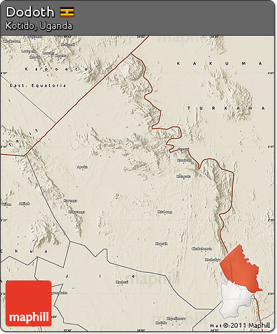 Shaded Relief Map of Dodoth