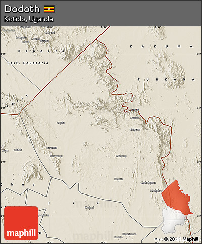 Shaded Relief Map of Dodoth