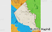 Shaded Relief Map of Dodoth, political outside