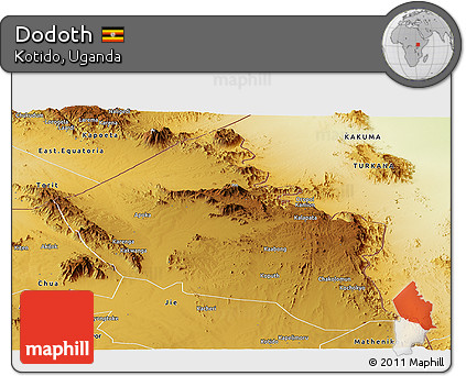 Physical Panoramic Map of Dodoth