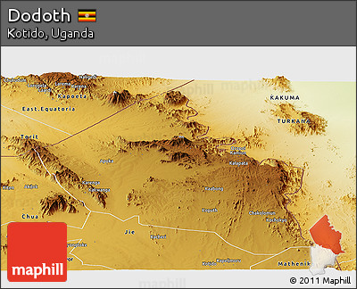 Physical Panoramic Map of Dodoth