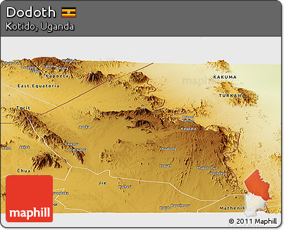 Physical Panoramic Map of Dodoth