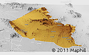 Physical Panoramic Map of Dodoth, lighten, desaturated