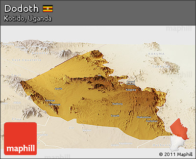 Physical Panoramic Map of Dodoth, lighten