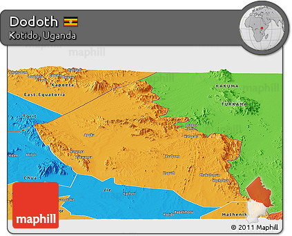 Political Panoramic Map of Dodoth