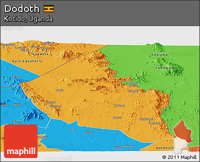 Political Panoramic Map of Dodoth