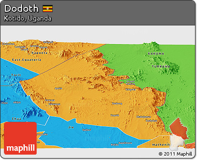 Political Panoramic Map of Dodoth