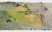 Satellite Panoramic Map of Dodoth, semi-desaturated