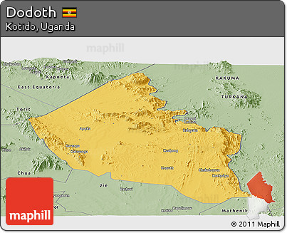 Savanna Style Panoramic Map of Dodoth