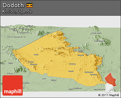 Savanna Style Panoramic Map of Dodoth