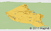 Savanna Style Panoramic Map of Dodoth, single color outside