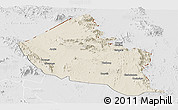 Shaded Relief Panoramic Map of Dodoth, lighten, desaturated