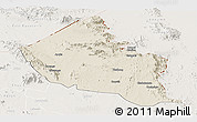 Shaded Relief Panoramic Map of Dodoth, lighten