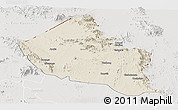 Shaded Relief Panoramic Map of Dodoth, lighten, semi-desaturated