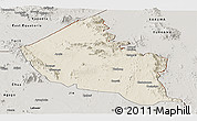Shaded Relief Panoramic Map of Dodoth, semi-desaturated