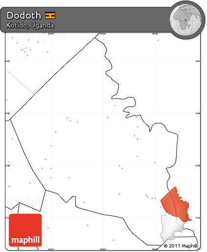 Blank Simple Map of Dodoth, no labels