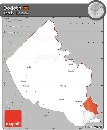 Gray Simple Map of Dodoth