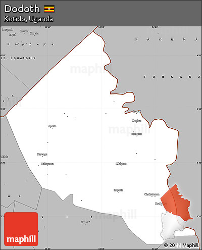 Gray Simple Map of Dodoth