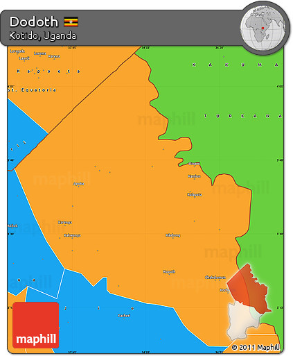 Political Simple Map of Dodoth
