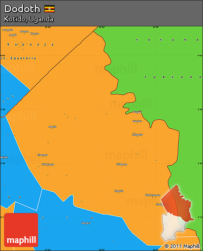 Political Simple Map of Dodoth
