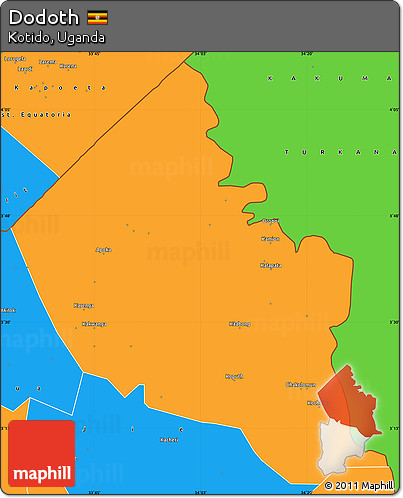 Political Simple Map of Dodoth
