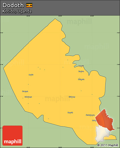 Savanna Style Simple Map of Dodoth, cropped outside