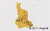 Physical 3D Map of Labwor, cropped outside