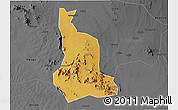 Physical 3D Map of Labwor, darken, desaturated