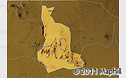 Physical 3D Map of Labwor, darken