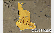 Physical 3D Map of Labwor, darken, semi-desaturated