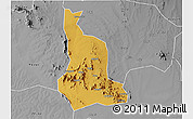 Physical 3D Map of Labwor, desaturated