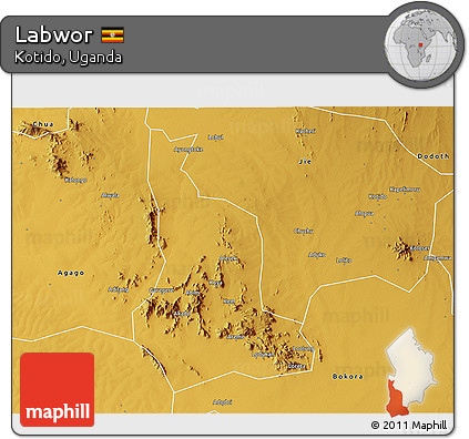 Physical 3D Map of Labwor