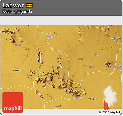 Physical 3D Map of Labwor