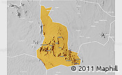 Physical 3D Map of Labwor, lighten, desaturated