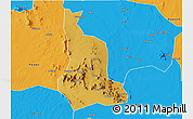 Physical 3D Map of Labwor, political outside