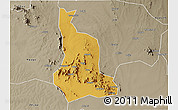 Physical 3D Map of Labwor, semi-desaturated