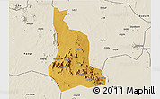 Physical 3D Map of Labwor, shaded relief outside