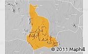 Political 3D Map of Labwor, lighten, desaturated