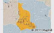 Political 3D Map of Labwor, lighten, semi-desaturated