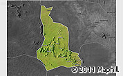 Satellite 3D Map of Labwor, darken, desaturated