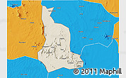 Shaded Relief 3D Map of Labwor, political outside