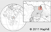 Blank Location Map of Labwor, highlighted country, highlighted parent region, within the entire country