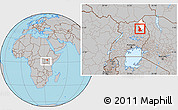 Gray Location Map of Labwor, highlighted parent region, within the entire country