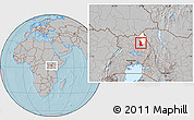 Gray Location Map of Labwor, highlighted parent region, hill shading