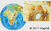 Physical Location Map of Labwor, within the entire country