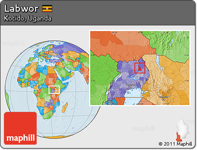 Political Location Map of Labwor
